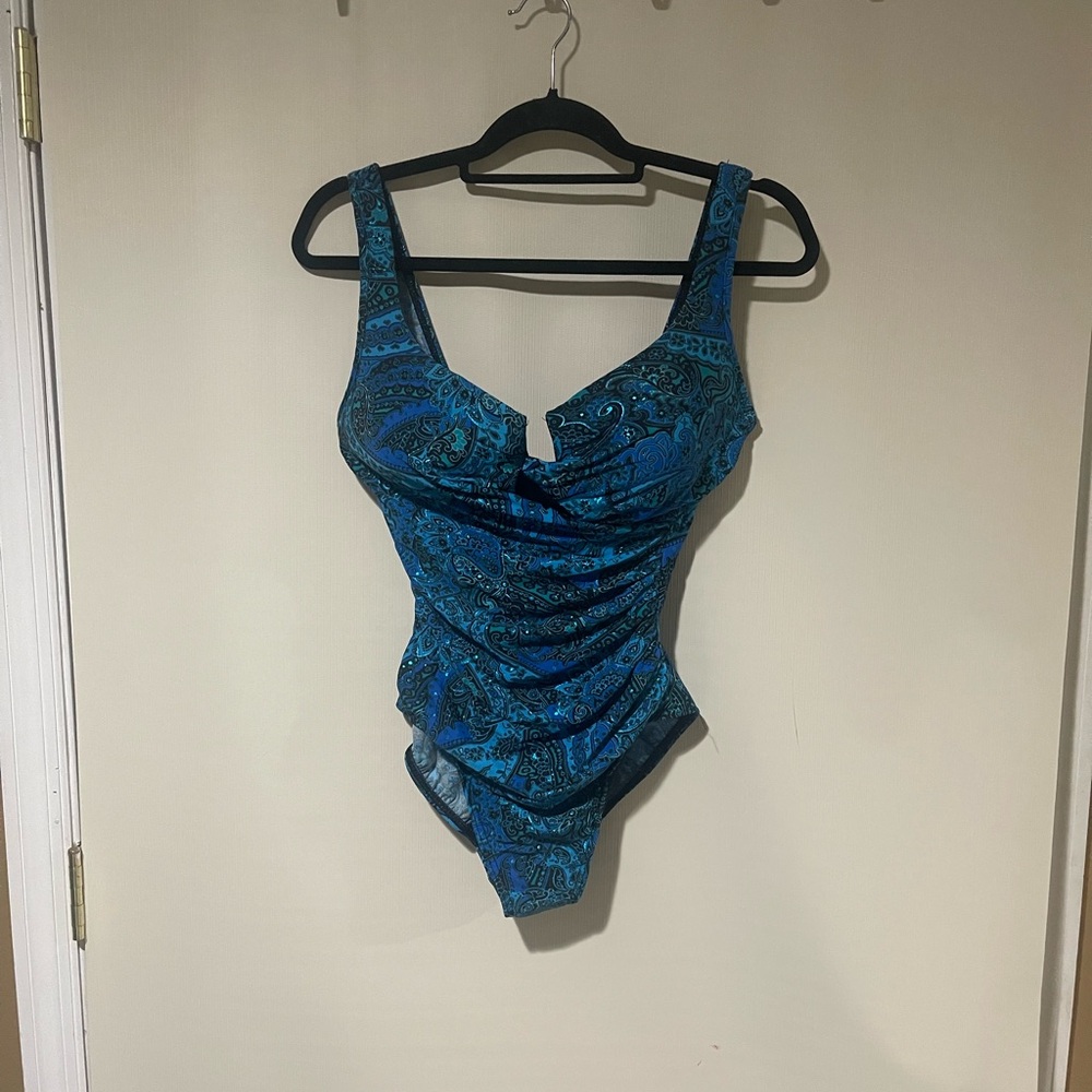 Miraclesuit Blue Patterned Bikini - image 1